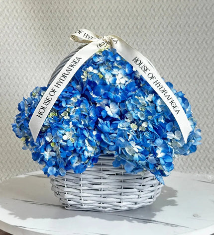 Best Dad Blue hydrangeas Flowers Basket 1 Hour Flower Delivery  in Dubai