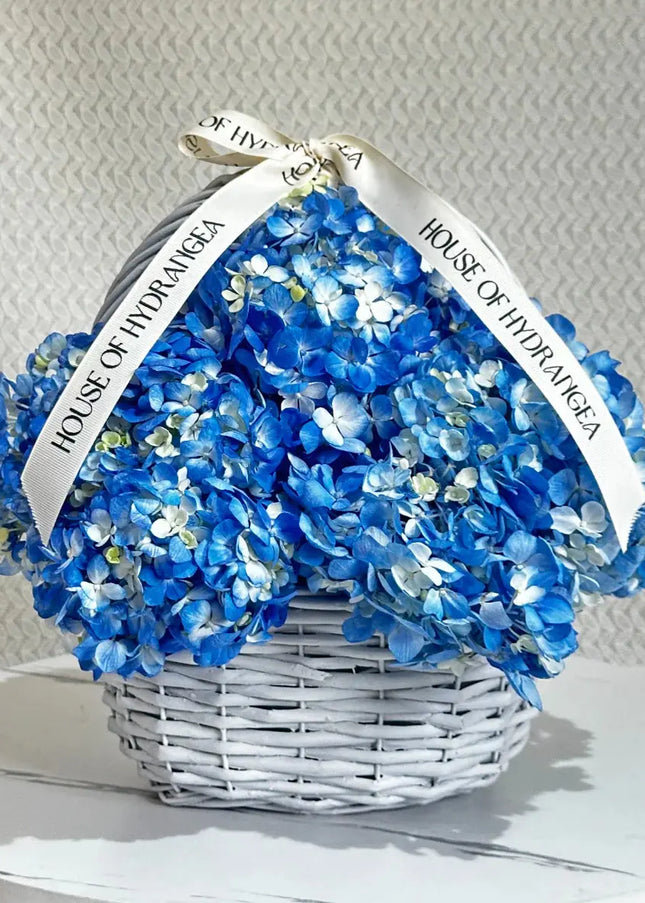 Best Dad Blue hydrangeas Flowers Basket 1 Hour Flower Delivery  in Dubai