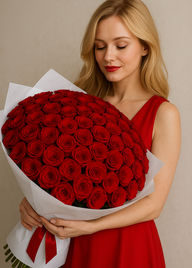 100 Premium Royal Romance – Deep Red Roses Same Day Delivery
