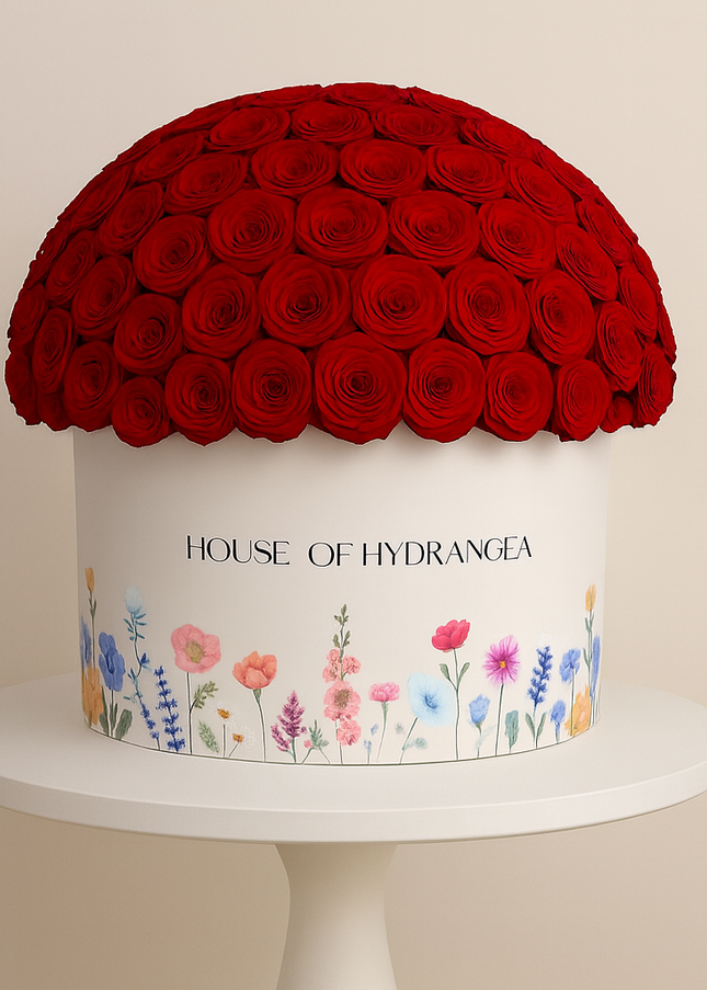 Premium Flowers Box Red Roses | Congratulations Flower Gift  in Dubai