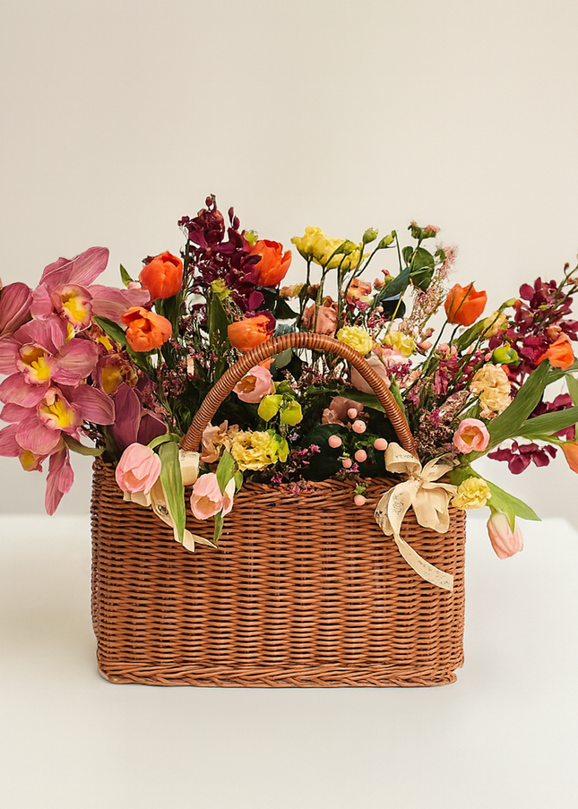 Exquisite Autumn  Basket | Fresh Flowers Online for in Dubai