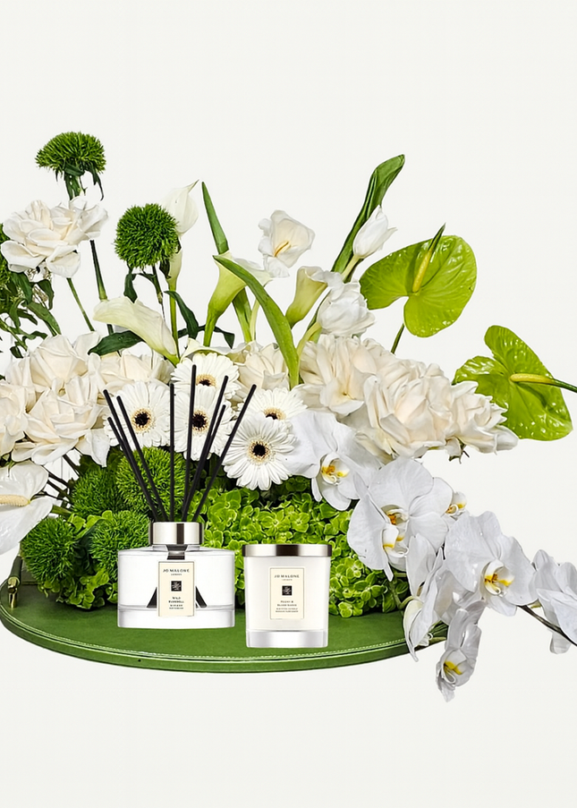 Peony Blush Flowers – White Roses & Green Hydrangea | Flowers to Dubai Online