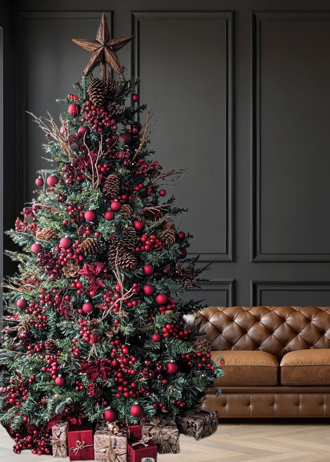 Red Berries- Fully decorated 8ft tree