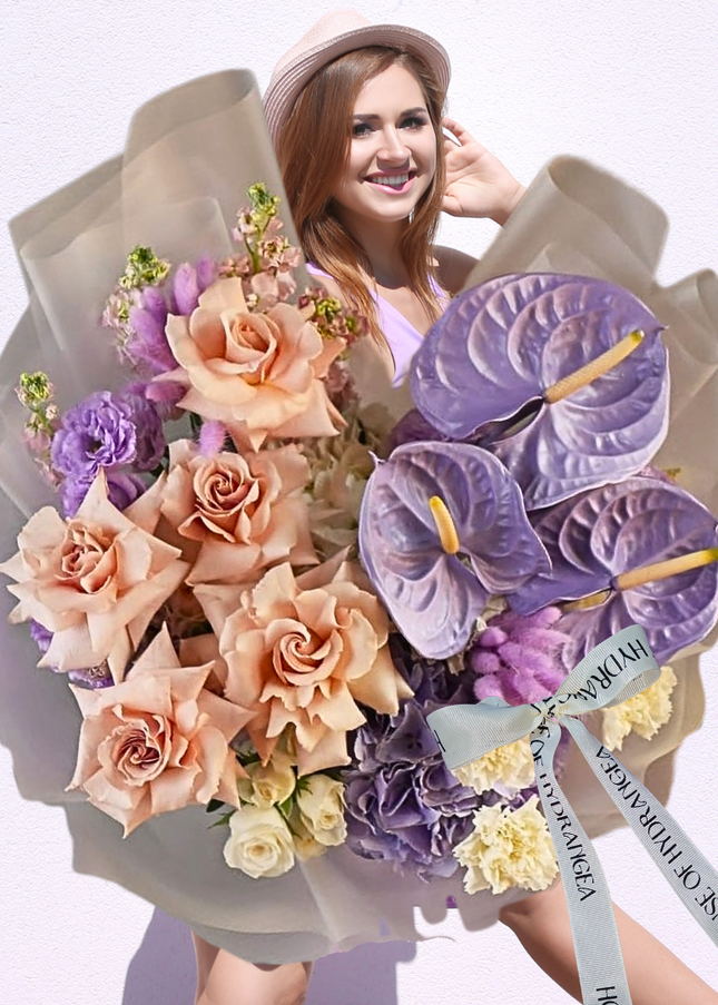 Coffee Lavander Danish Flowers – Premium Design | Order Bouquet Online Dubai