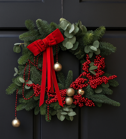 RED BERRIES CHRISTMAS WREATH