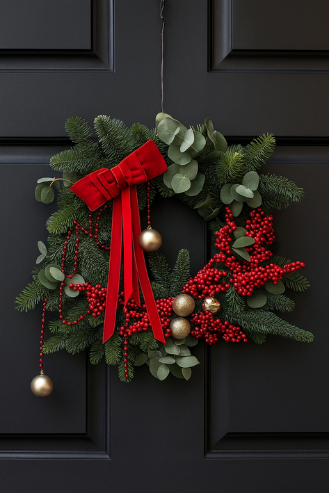 RED BERRIES CHRISTMAS WREATH