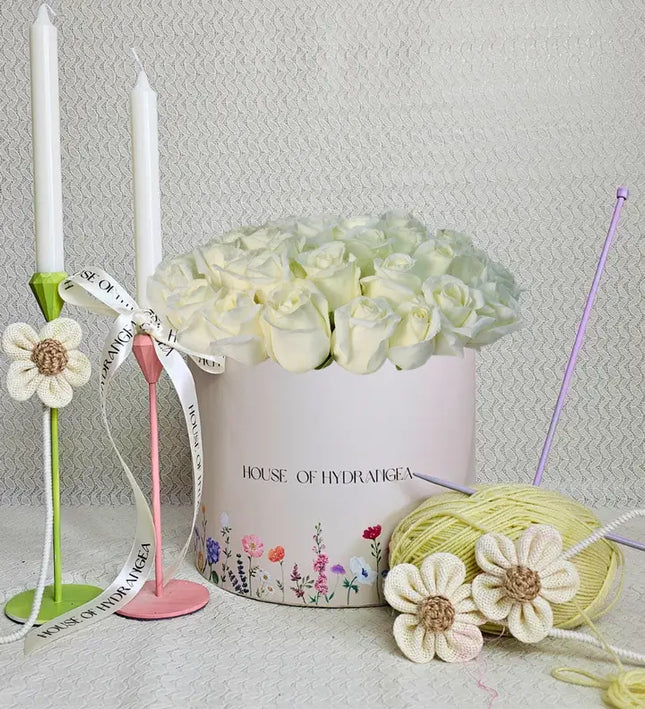 Angel Luxury White Roses Elegant Rose Box  White  Gift Flower Delivery UAE