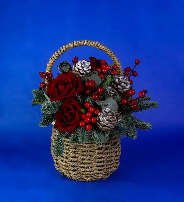 Berry Dream Basket Rich Berry Tone Flowers Gift Basket Same Day Florist Delivery