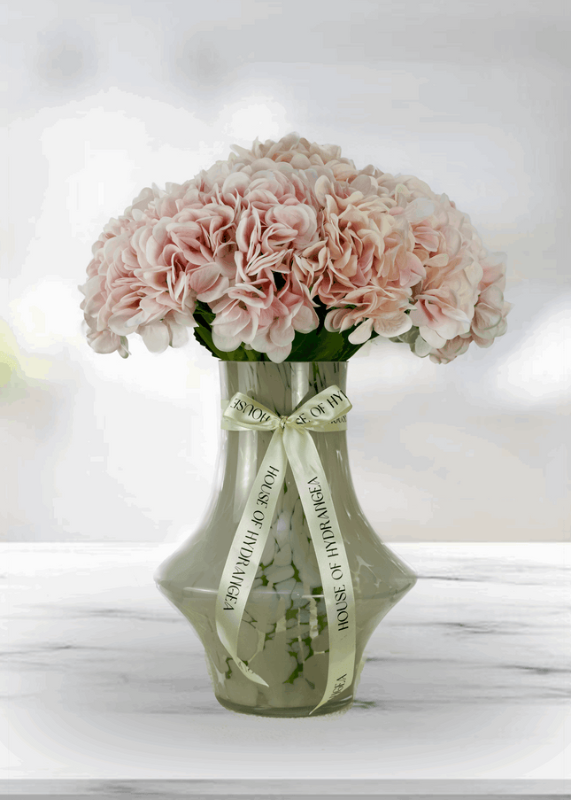 Blush Beauty Pink Hydrangea Flowers Vase   Fast Flower Delivery Dubai