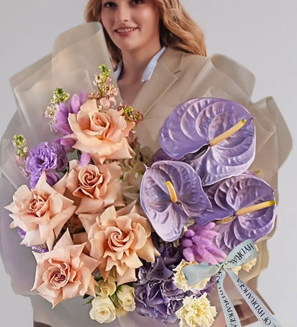 coffee lavander danish flowers order bouquet online dubai
