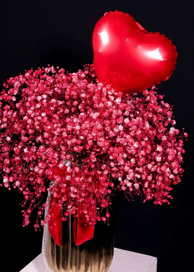 Cupid Gold Vase Flowers  Valentine's Surprise Gift | Valentines Flowers Dubai