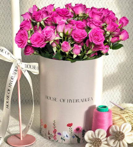 luxury cerise flowers rose box flower arrangements