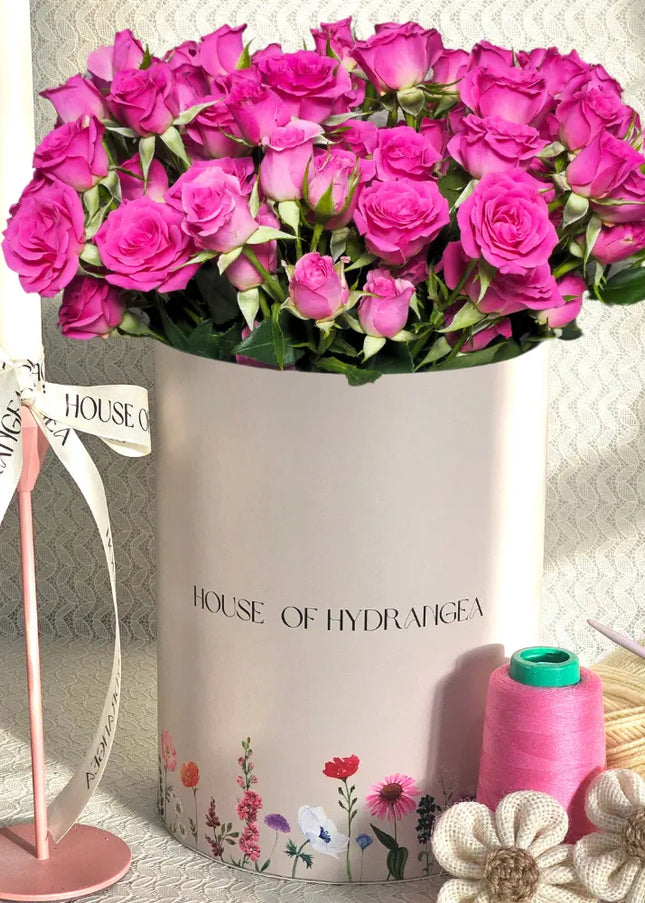 luxury cerise flowers rose box flower arrangements