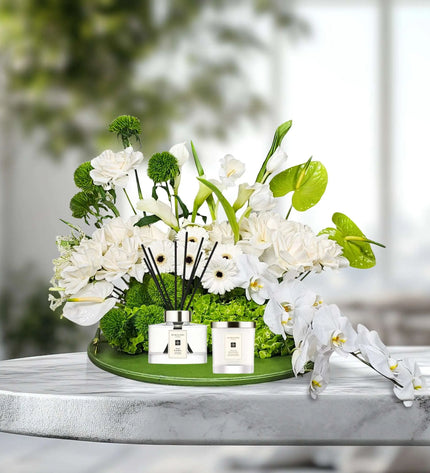 Peony Blush Flowers  White Roses & Green Hydrangea  Flowers to Dubai Online