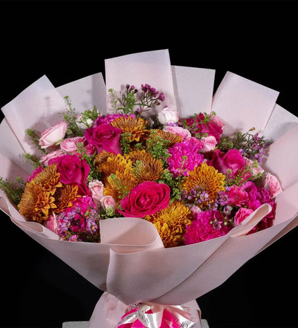 Pretty & Pink – Roses, Peonies, Bouquet  | Anniversary Flower Gift Dubai
