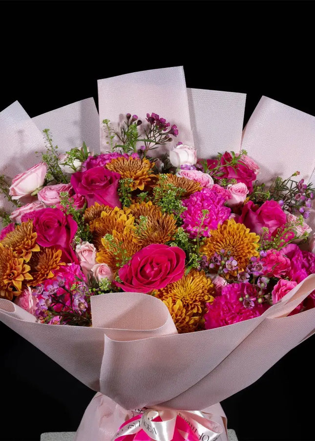 Pretty & Pink – Roses, Peonies, Bouquet  | Anniversary Flower Gift Dubai