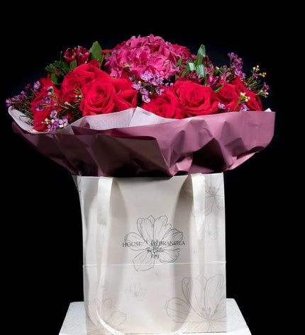 Romance Hydrangea  Pink Roses Flowers Pink Elegant Flower Bouquet