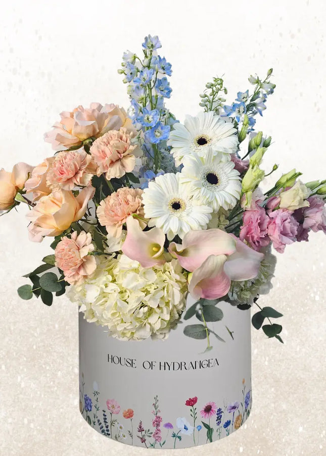 Elegant French Fancy White Hydrangea  Flowers Box Luxury Flower Gifts